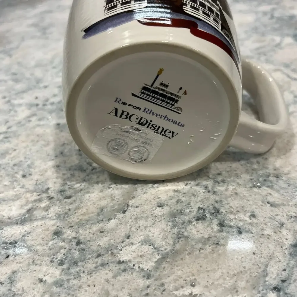 Disney Parks ABC Collection Letter R Is For Riverboats Ceramic Coffee Mug